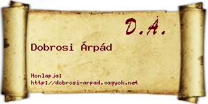 Dobrosi Árpád névjegykártya