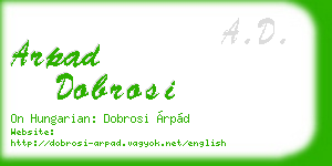 arpad dobrosi business card