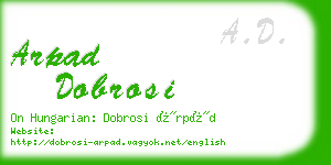 arpad dobrosi business card